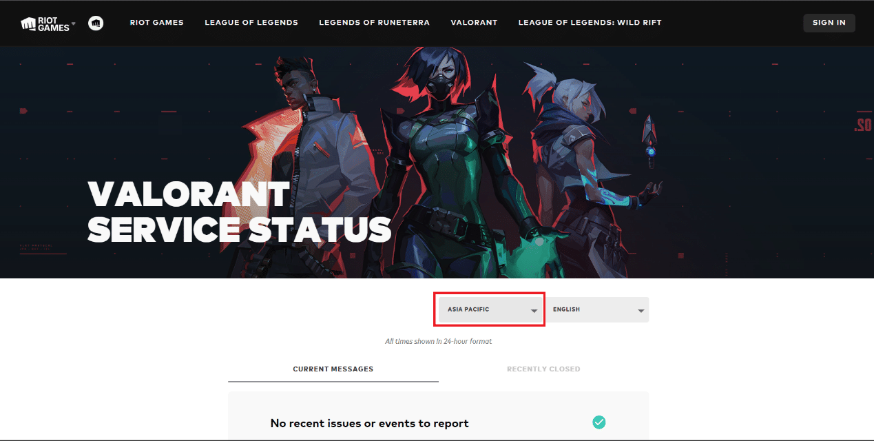 Select the region by clicking on the tab upon which your Riot ID is registered