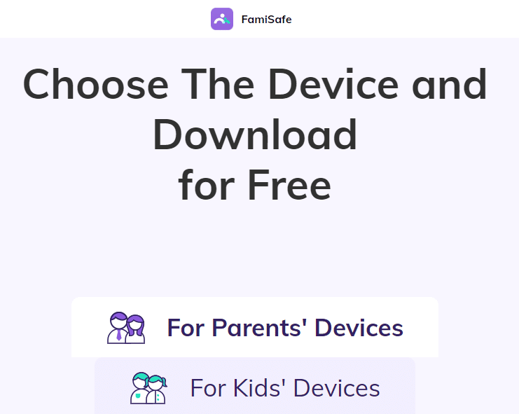 Open the FamiSafe website and register using your email
