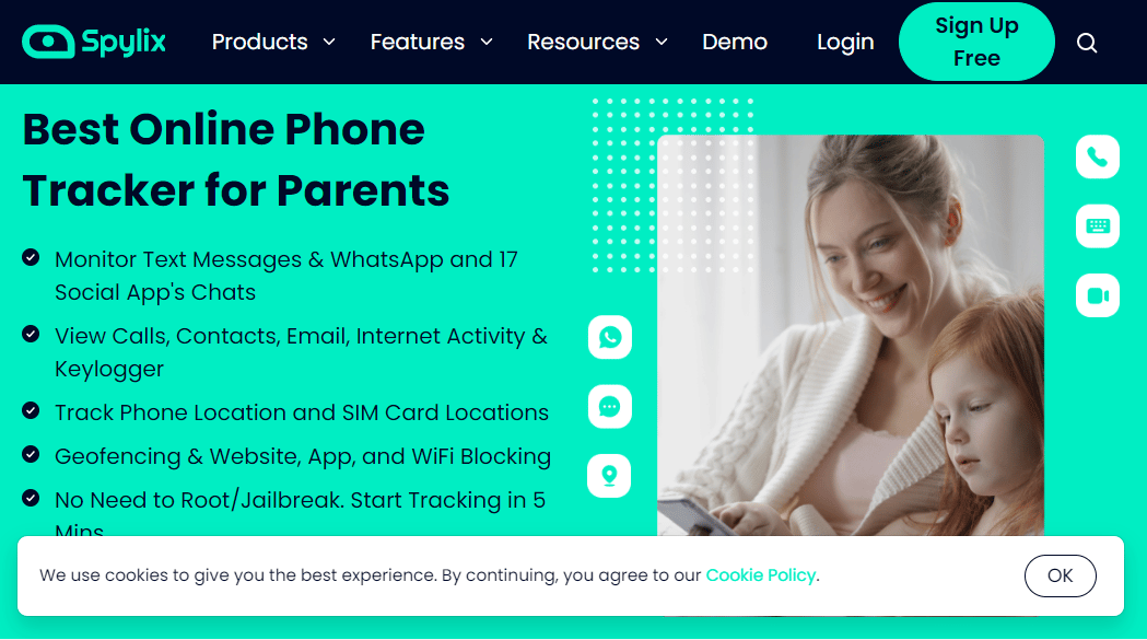 Open the Spylix website and click on the Sign Up Free button. How to Track Someone on Google Maps Without Them Knowing