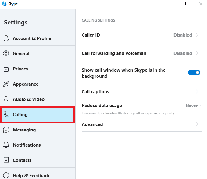 navigate to the Calling. Fix Skype Does Not Ring on Incoming Calls