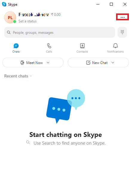 Navigate to the Menu options by clicking on the three dots button and click Settings
