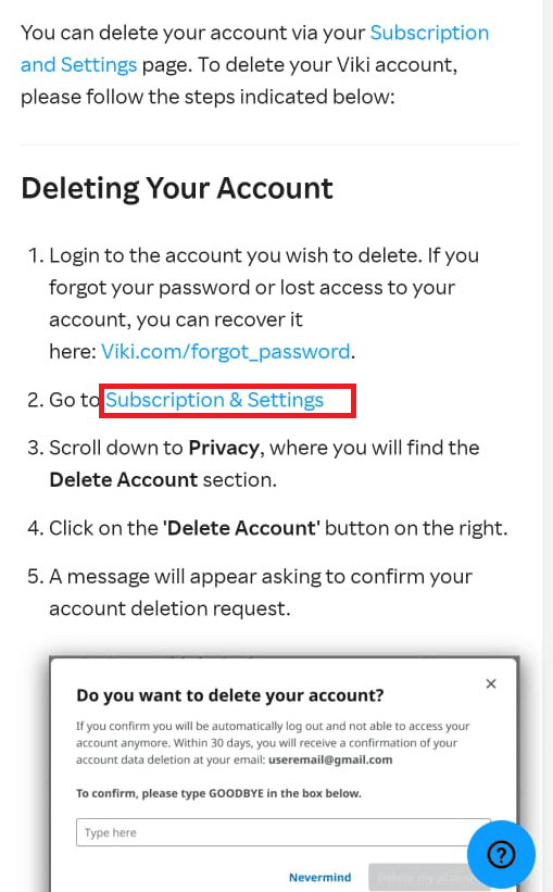 Tap on the Subscriptions and Settings link. How to Delete Rakuten Account