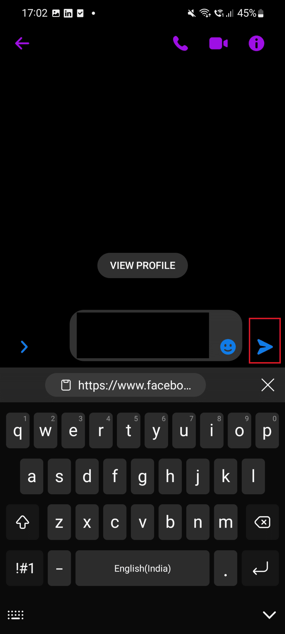 tap on the Send icon. | How to Recommend Friends on Facebook
