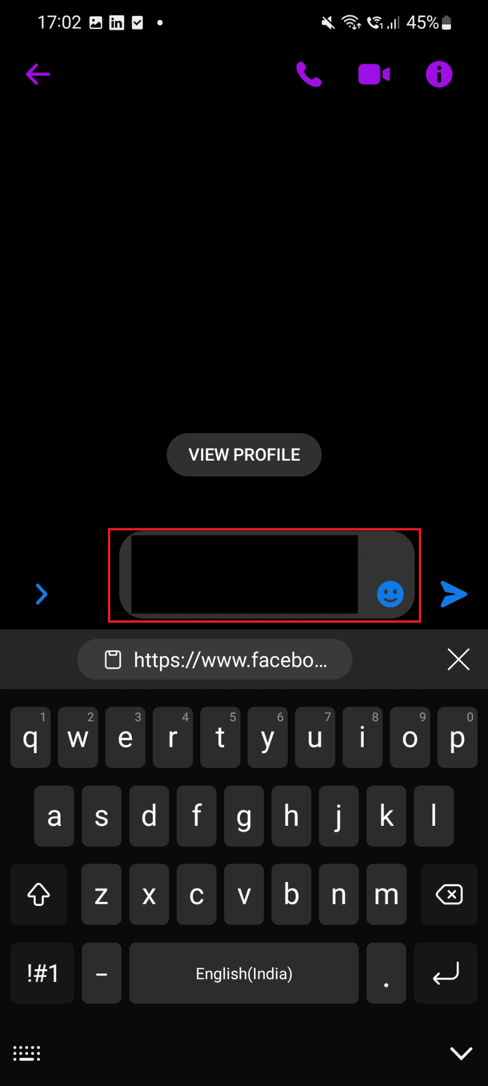 paste the link.