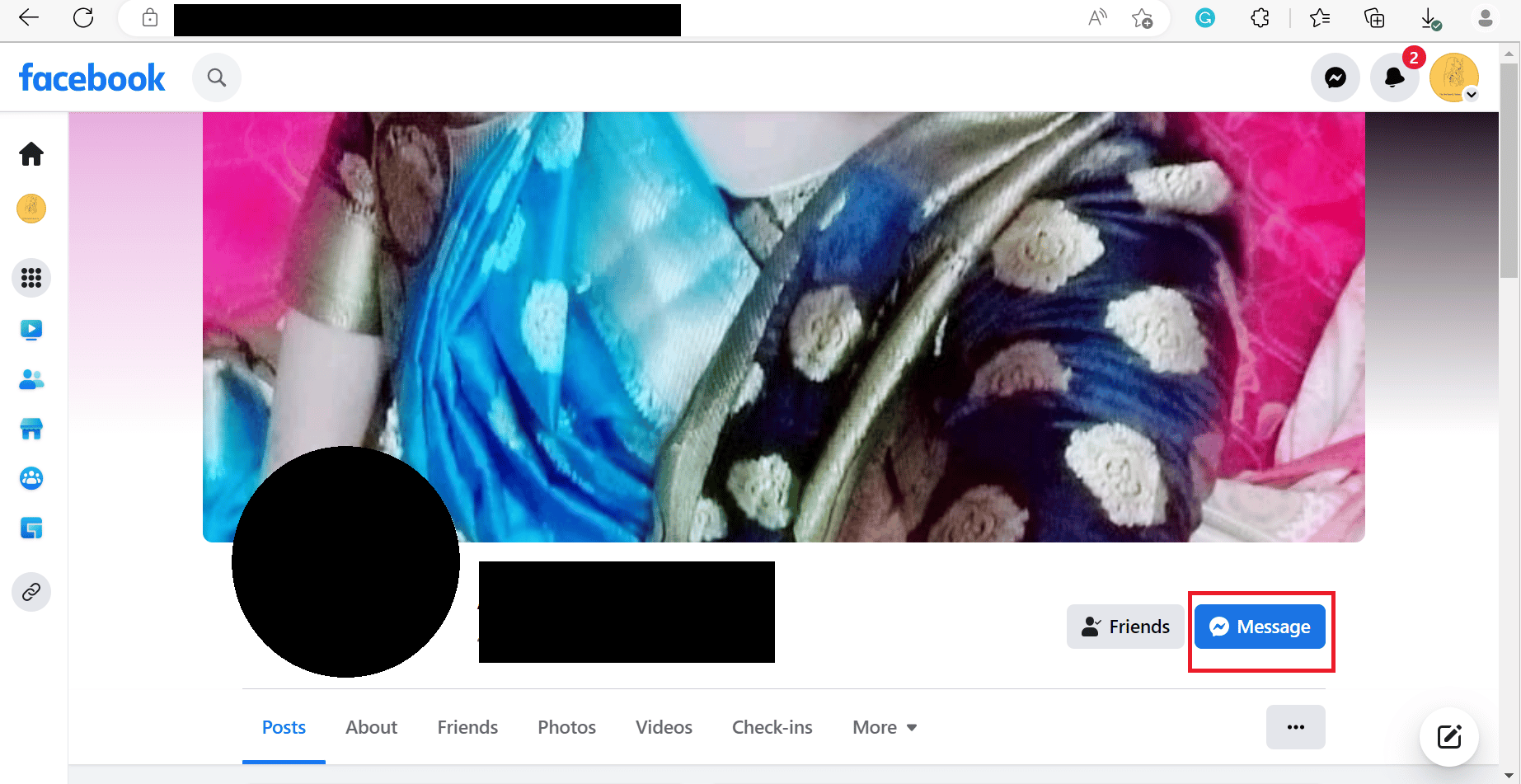 Tap on the Message option. | How to Recommend Friends on Facebook