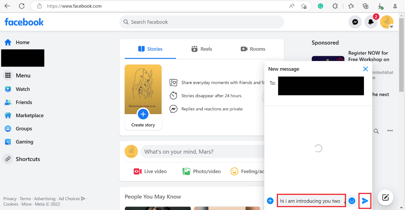 Now, simply type the Message and select Send option.