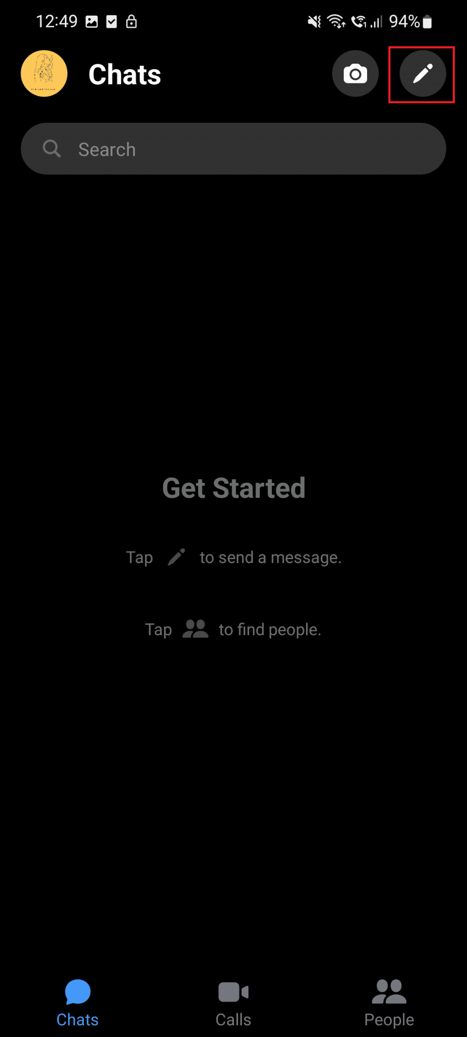 Tap on the Pen icon. | How to Recommend Friends on Facebook
