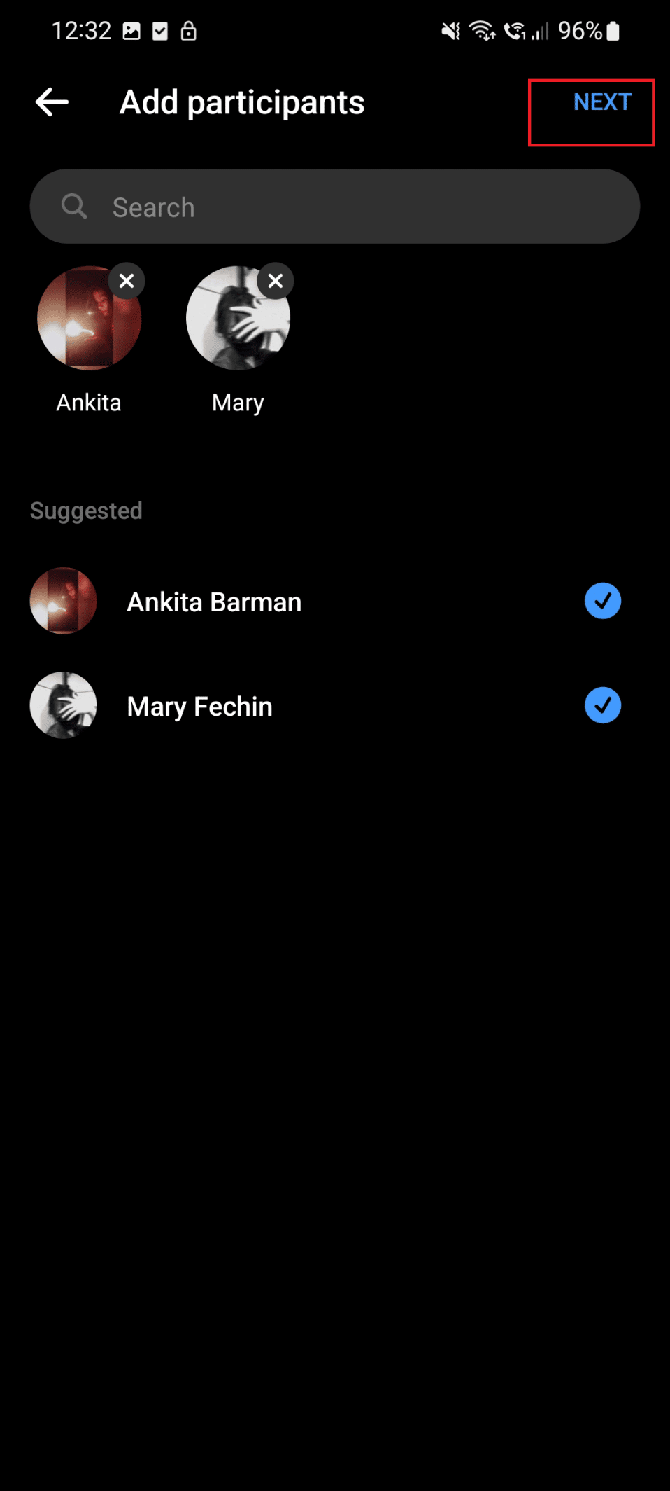 Tap on the Next option. | How to Recommend Friends on Facebook