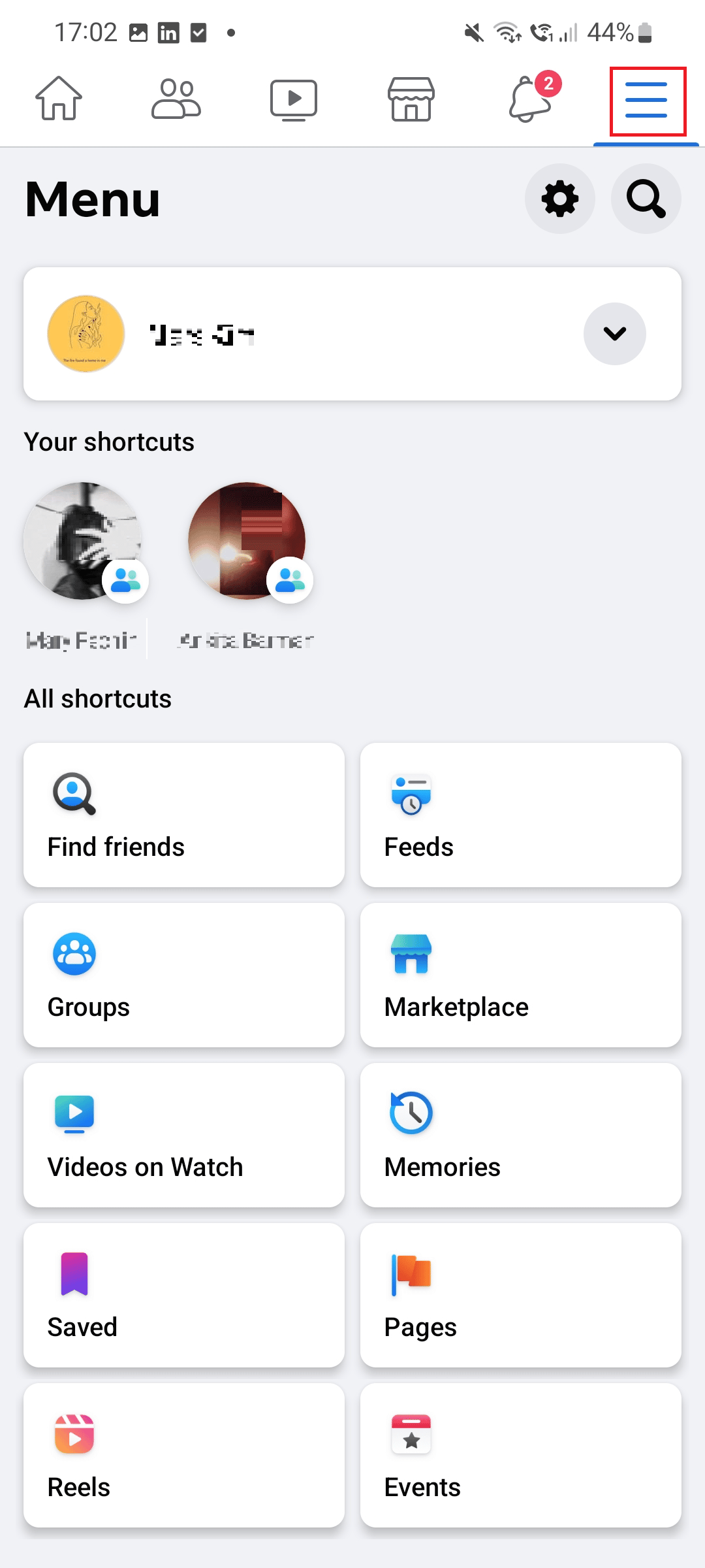 Tap on the 3 lines. | How to Recommend Friends on Facebook