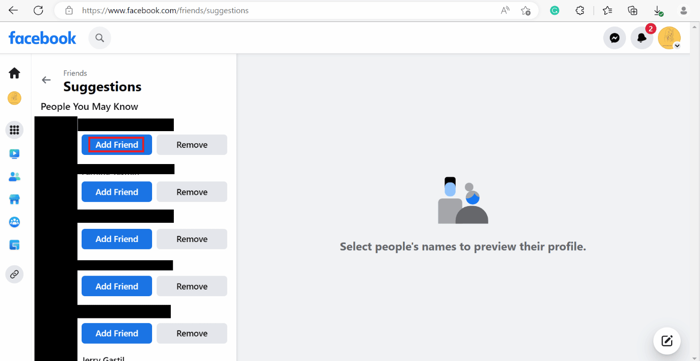 you can send a friend request by clicking on the Add Friend option | How to Recommend Friends on Facebook