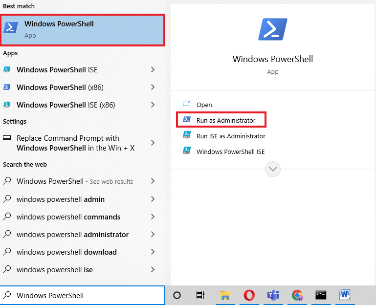 Open Windows PowerShell as administrator