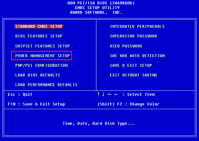 power management setup bios setting. Fix you dont have permission to enable or disable device wake