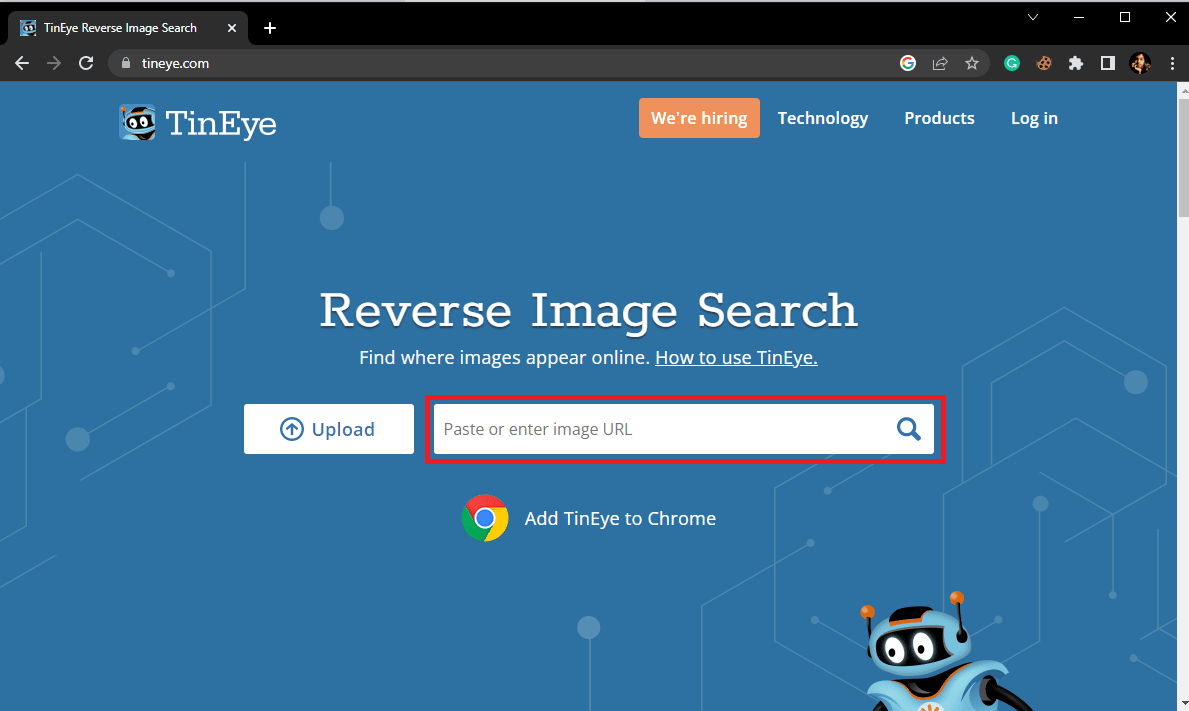 You can also copy and paste the image URL on the Paste or enter image URL textbox to search for an image