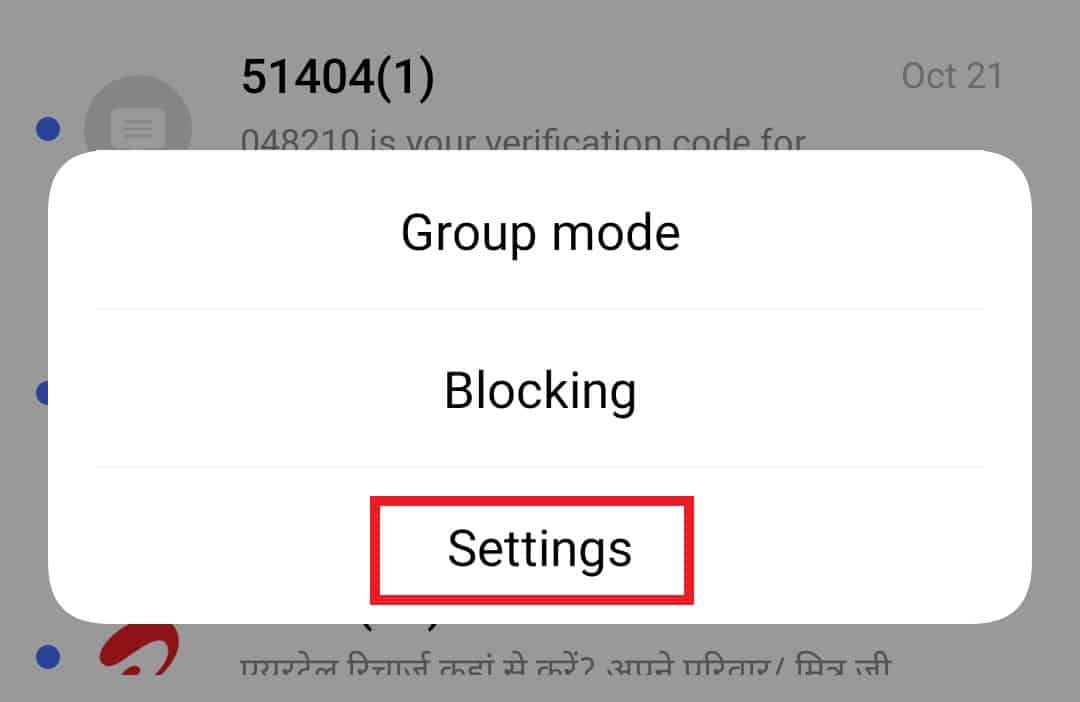 Tap on Settings