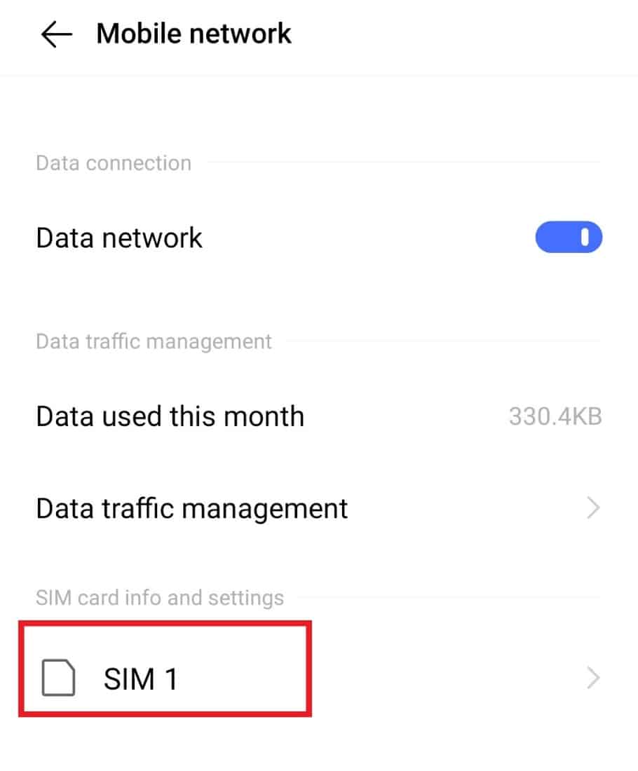 Select SIM 1