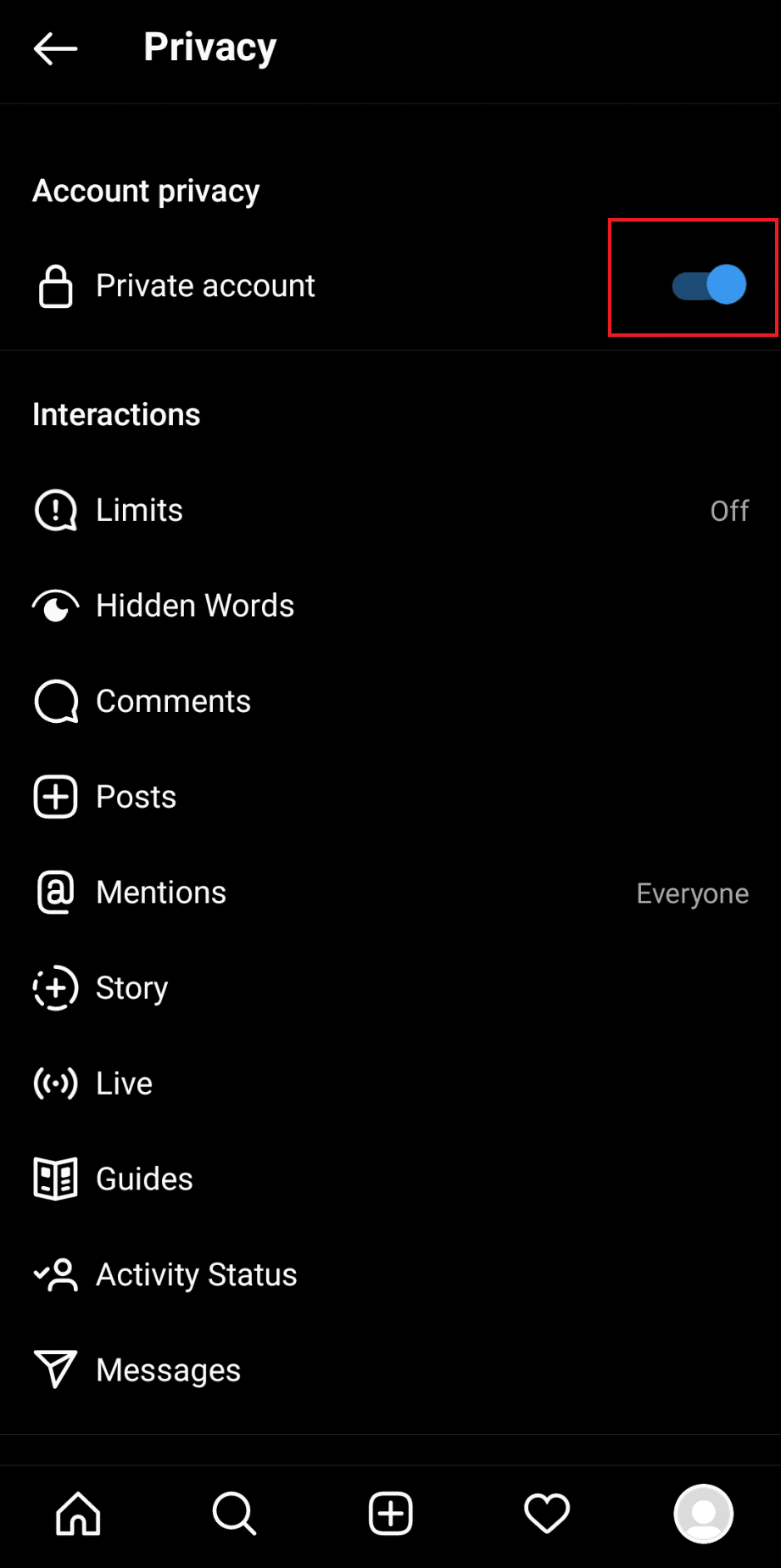 Instagram Privacy button turned on. How to Temporarily Disable my Instagram Account 