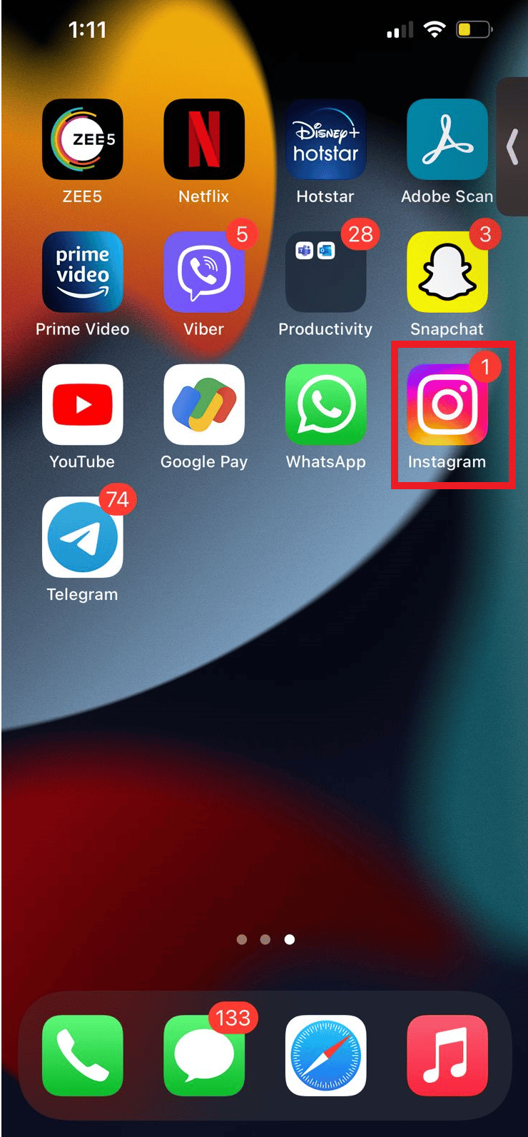 Open Instagram app on your mobile