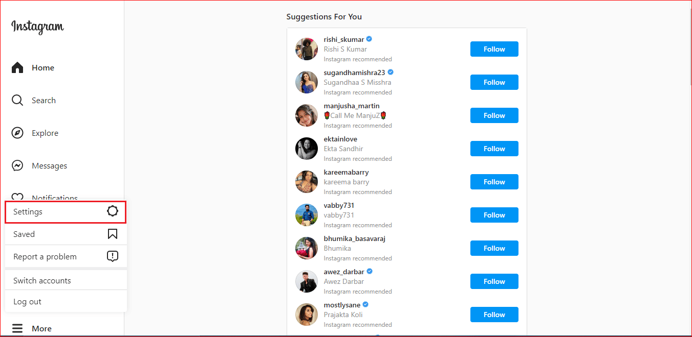 Instagram Settings
