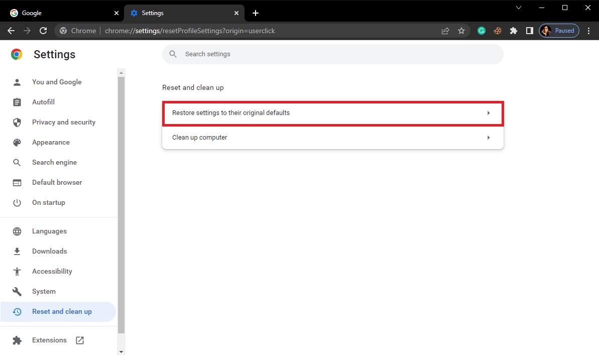 Click on the Restore settings to their original defaults. 11 Ways to Fix Error Code 523 on Roblox