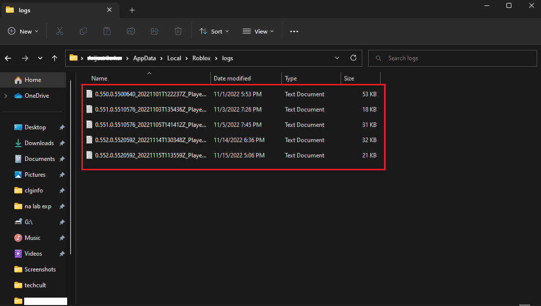 Roblox logs appdata folder