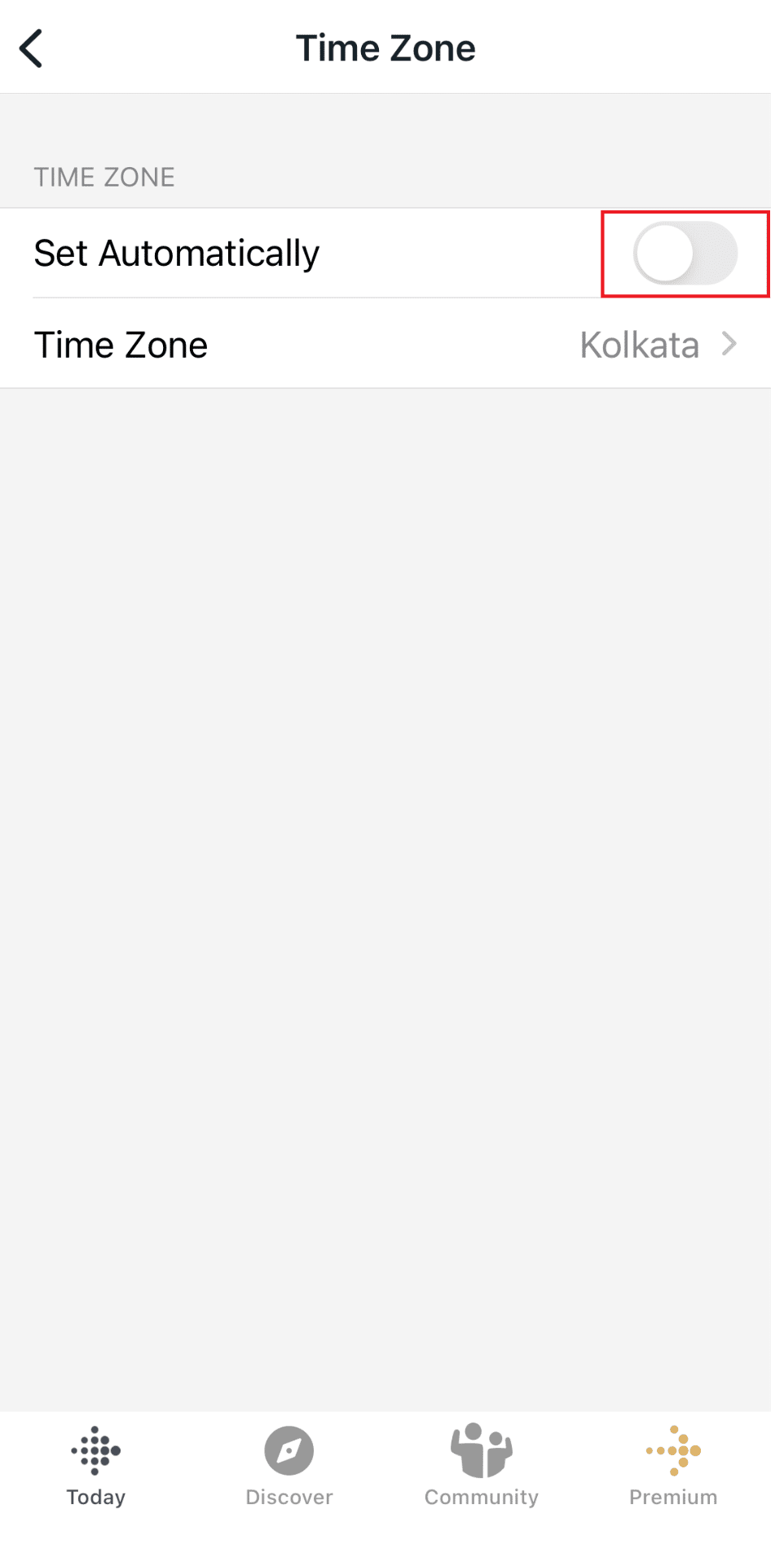 turn off Set Automatically