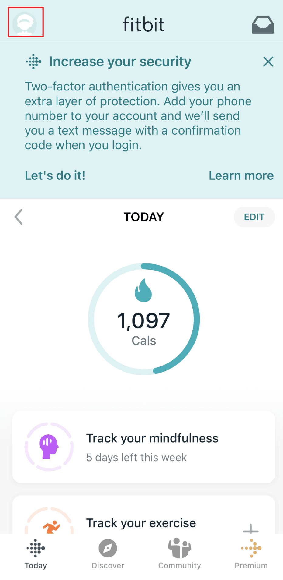 fitbit iOS profile picture