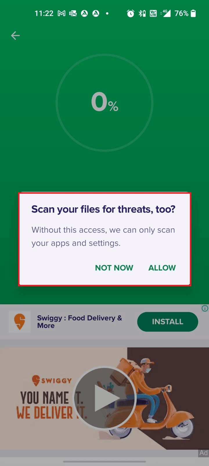 only your apps and settings will be scanned and not your corrupt files