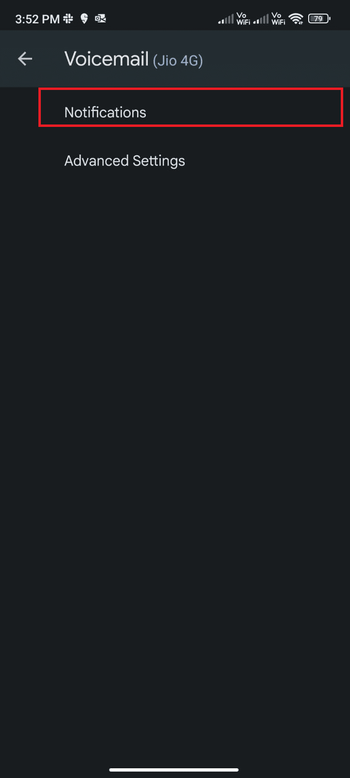 tap on Notifications