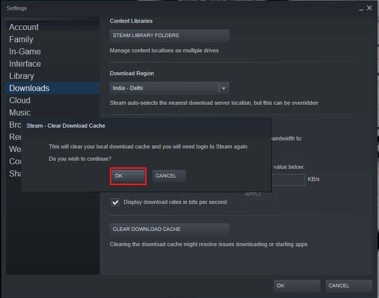OK button on Steam app. Fix No Steam User Steam Error on Garry’s Mod