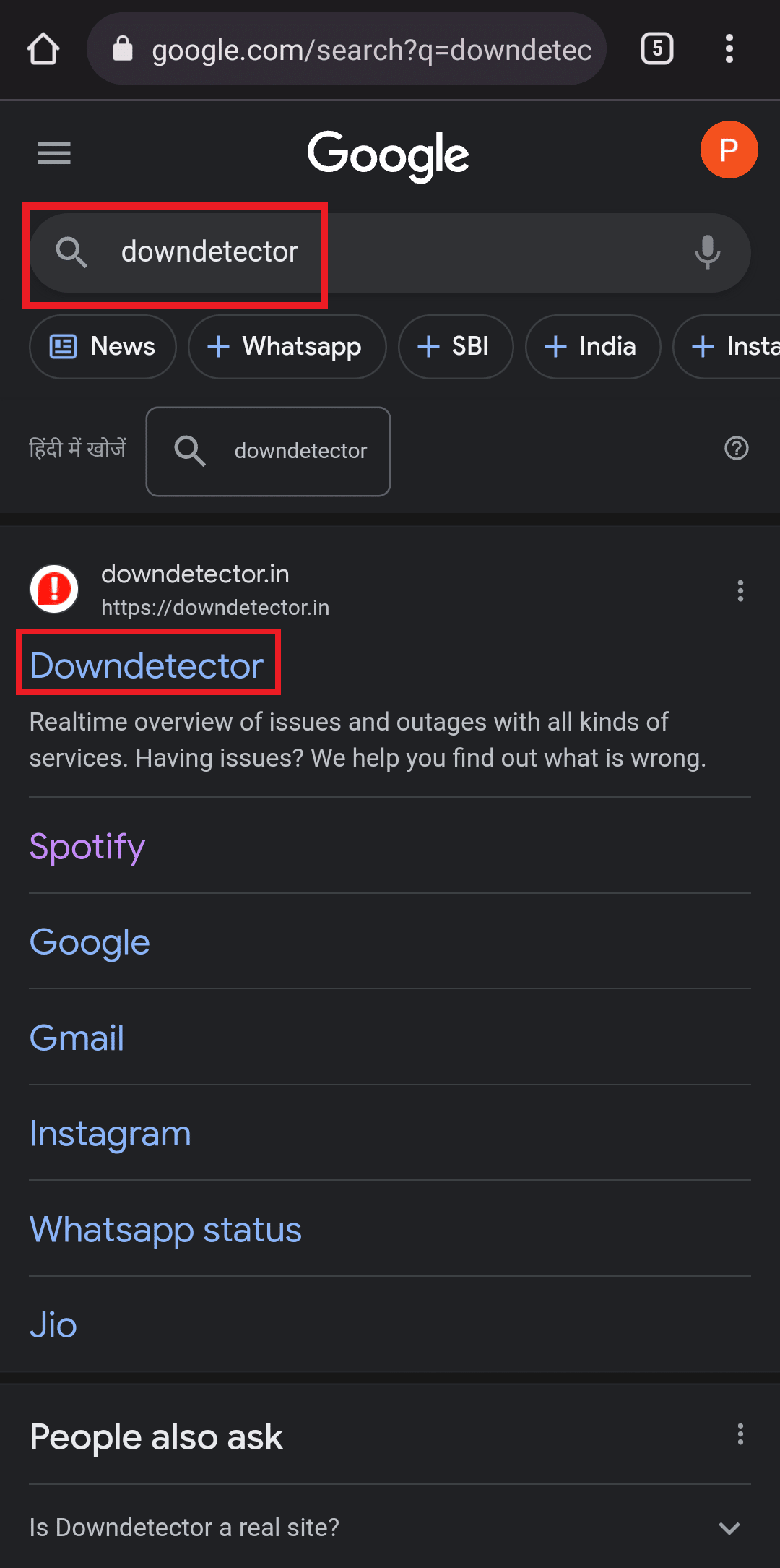 browse down detector