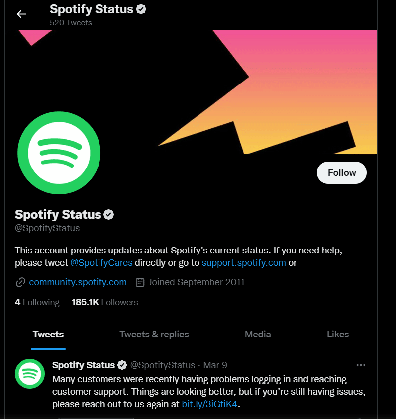 spotify status twitter account. 10 Ways to Fix Spotify Unable to Login Error