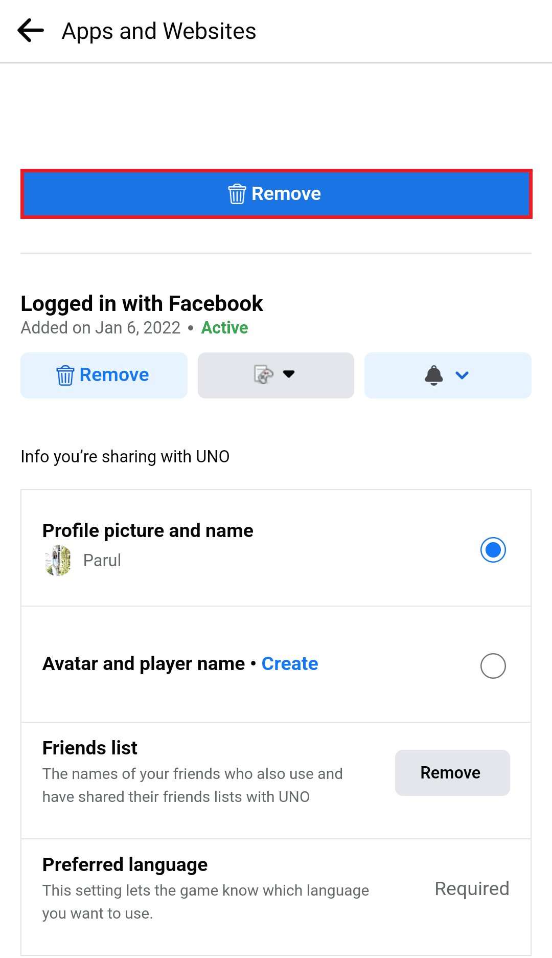 remove spotify from facebook