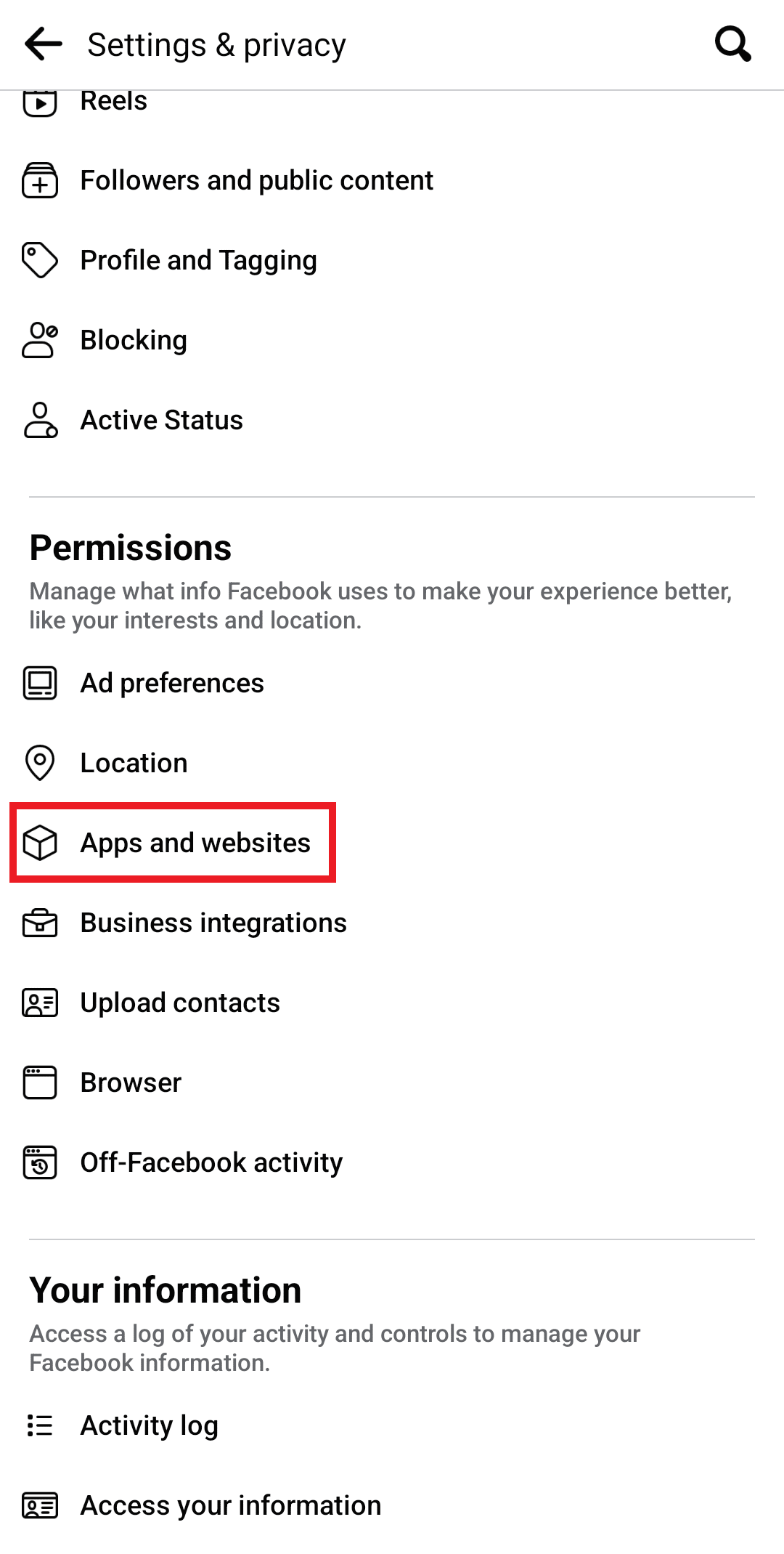 tap on apps and websites. How to Fix Spotify Unable to Login Error