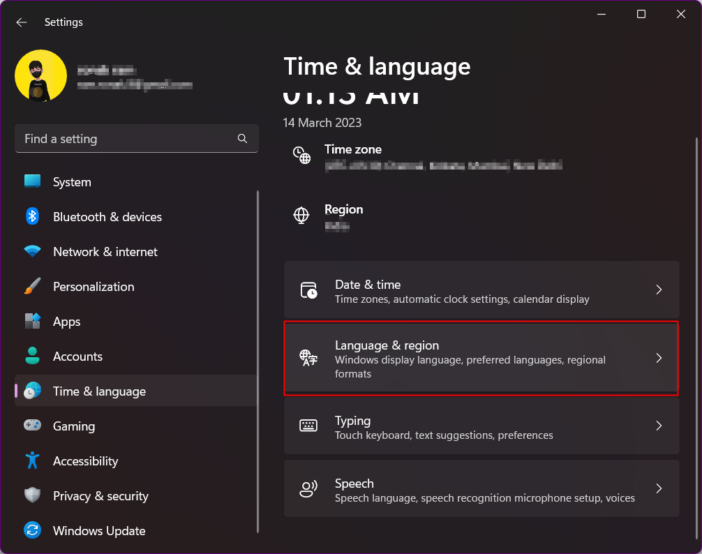 click on Language & region. Sorry we can't show game pass perks right now