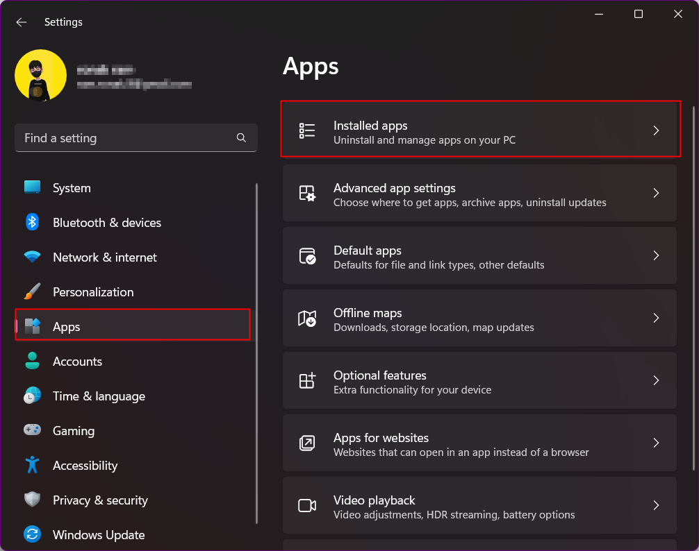 click on Installed apps. Fix Sorry We’re Having Trouble Showing the Details of This Perk