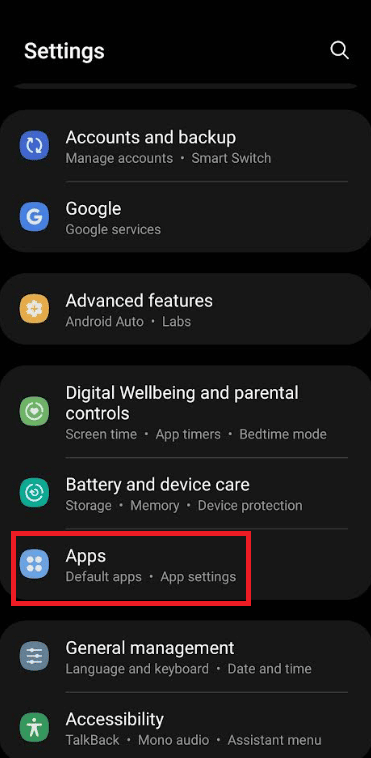 apps option