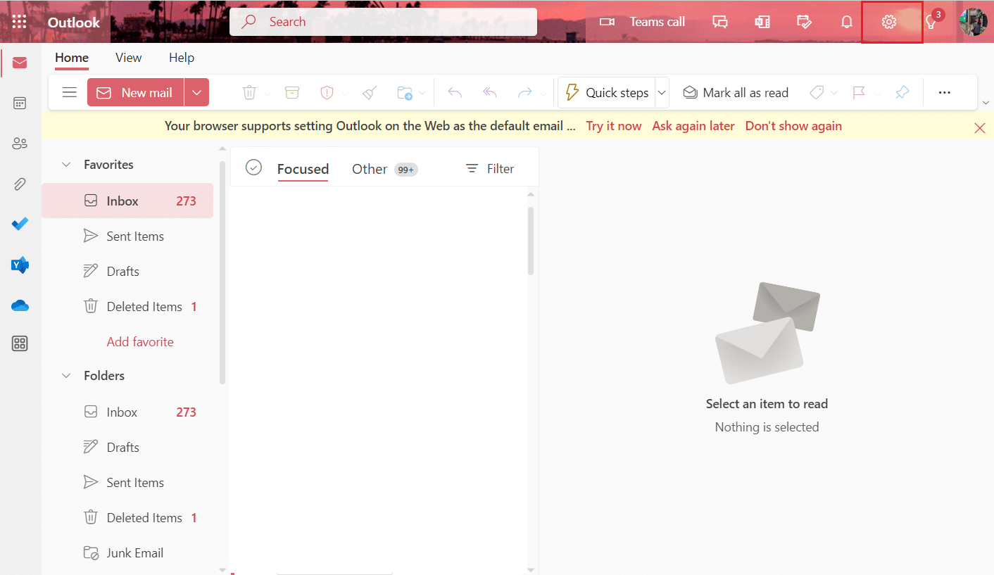 Click on the cogwheel icon