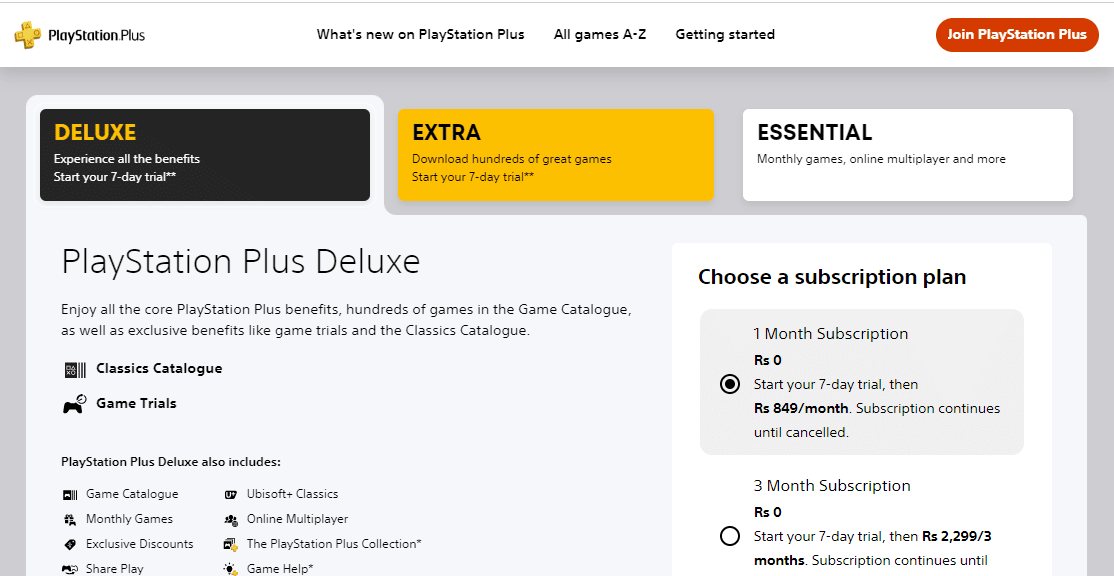 subscription Plans 