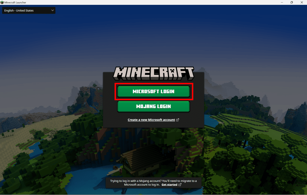 Click on the MICROSOFT LOGIN button to log in with your Microsoft account.