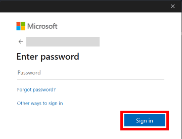 Enter your password and click on the Sign In button | How to Change Microsoft Account on Minecraft PE