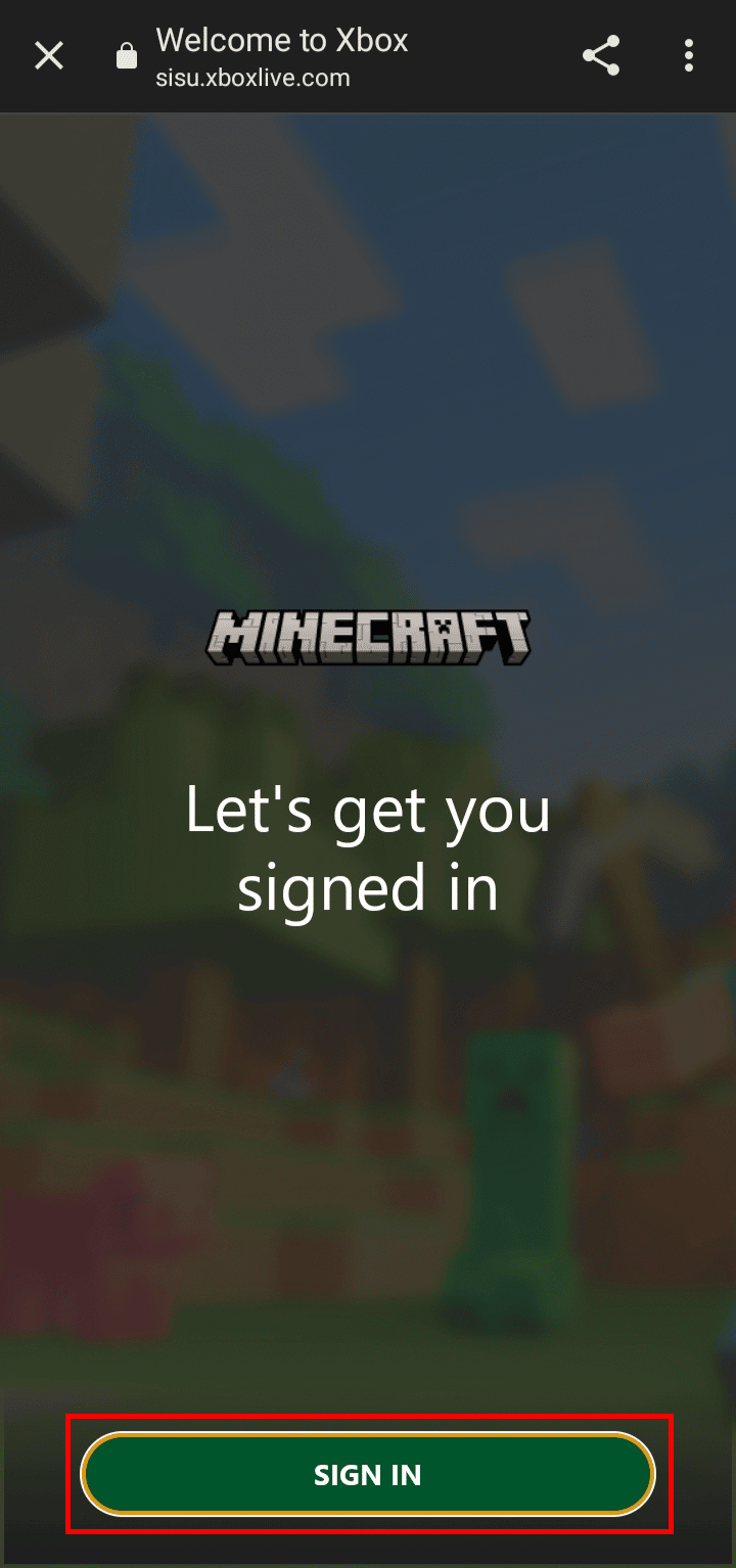 Tap on the SIGN IN button.