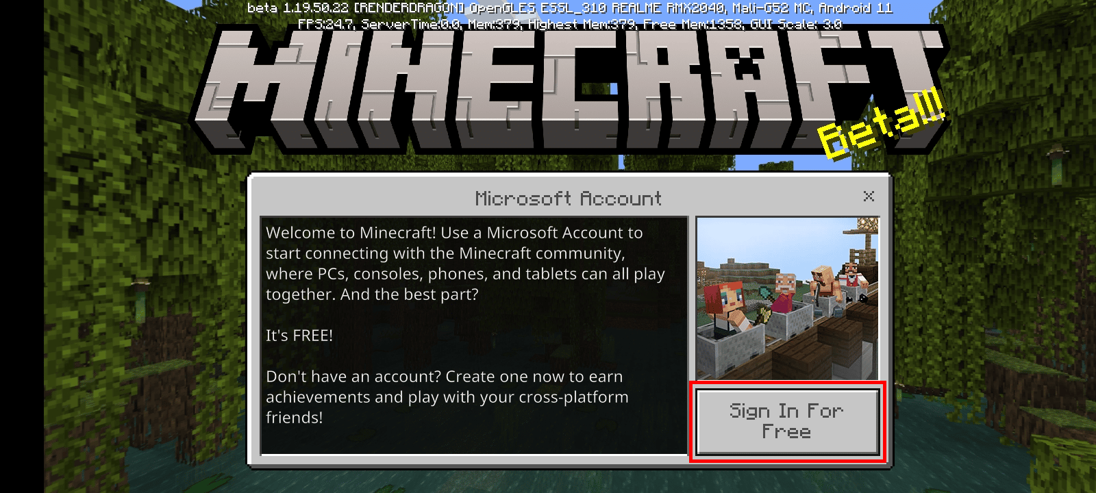 Tap on Sign In For Free button.