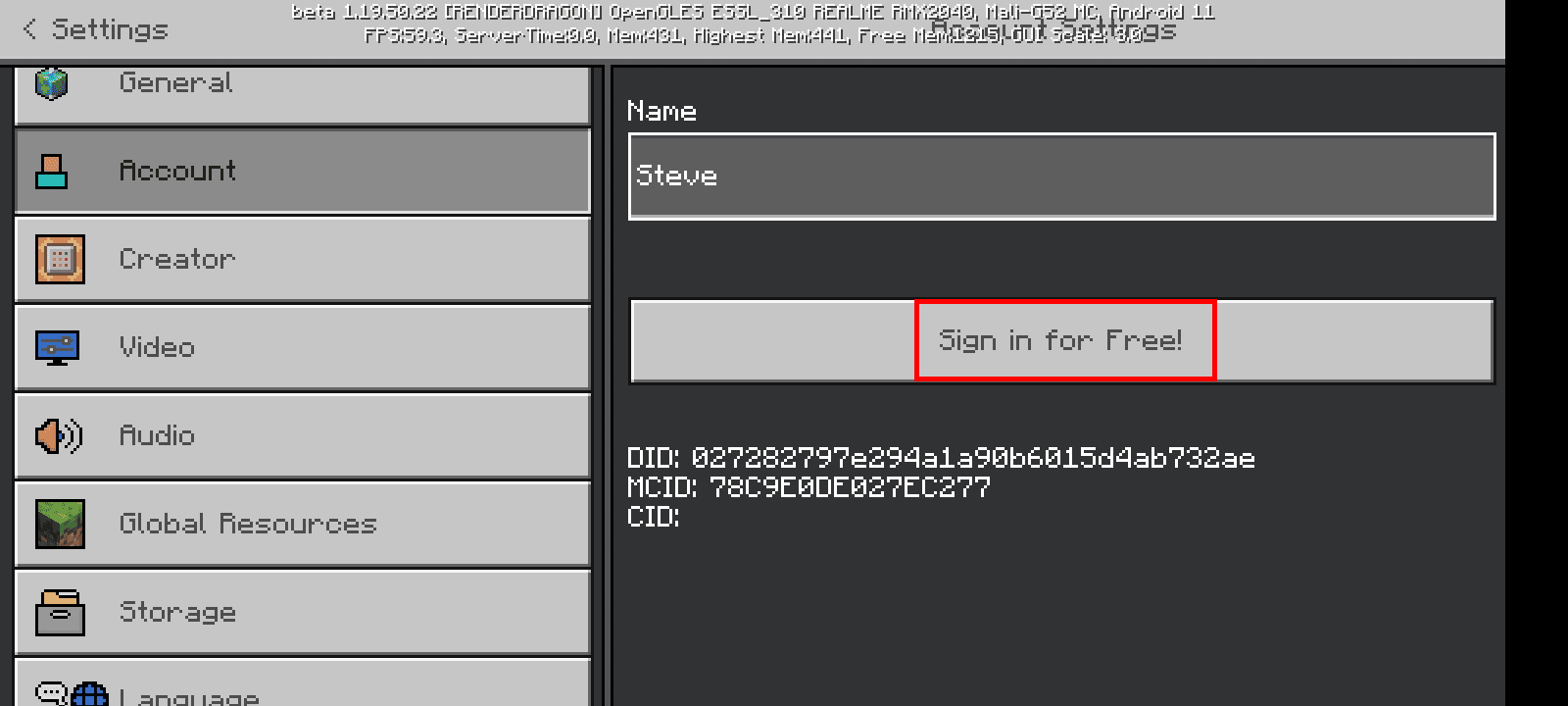 Once you are signed out, tap on Sign in for Free!