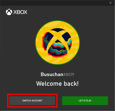 Click on SWITCH ACCOUNT.