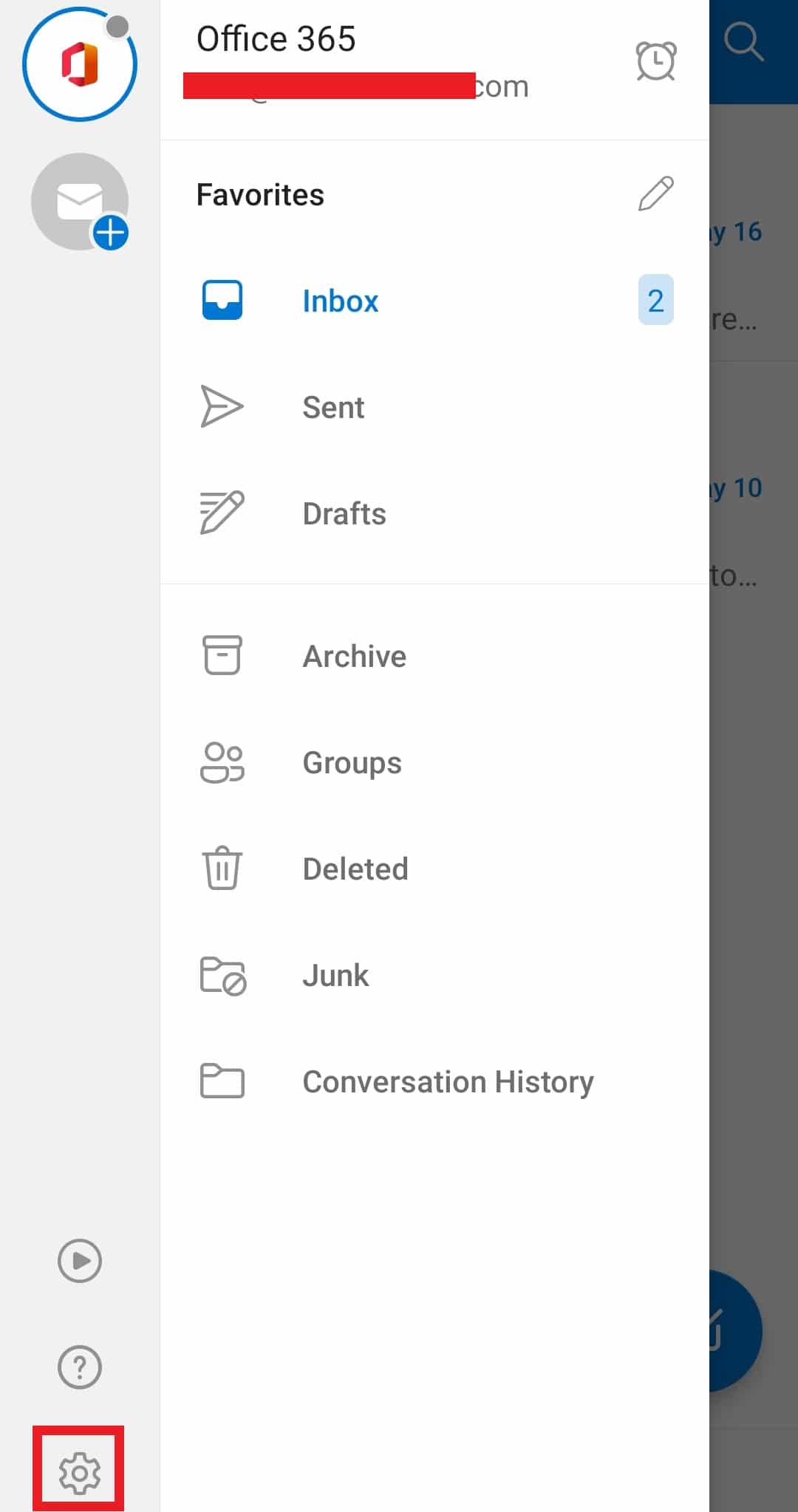Tap on the Settings gear icon