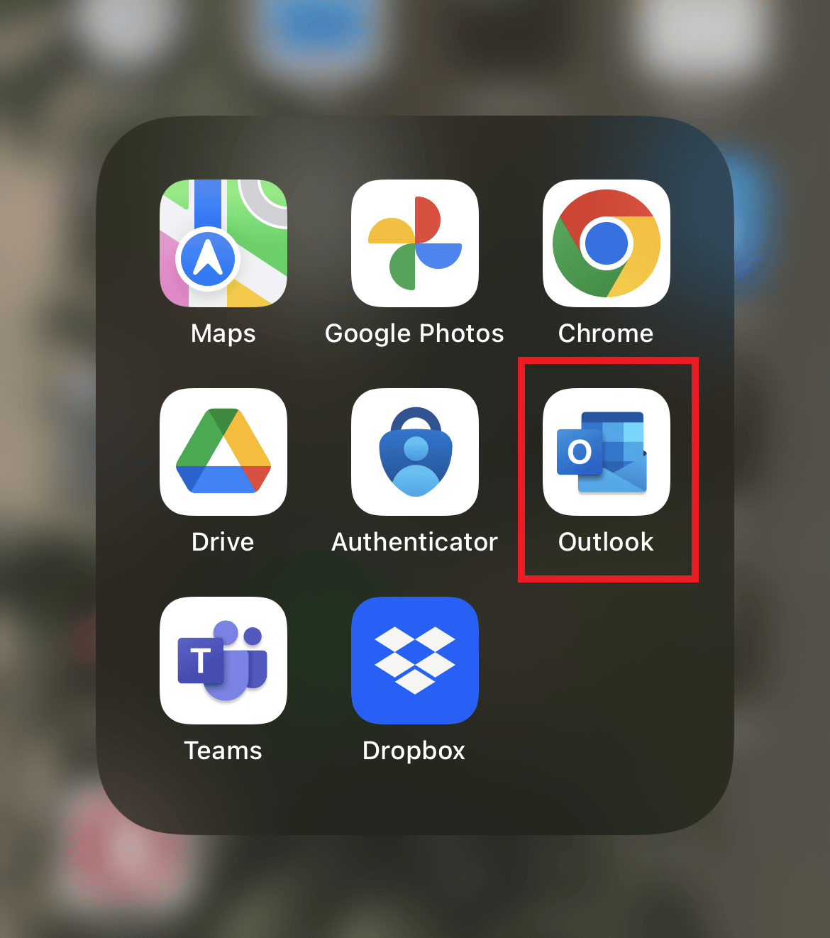 Open the Outlook app on your iPhone. 