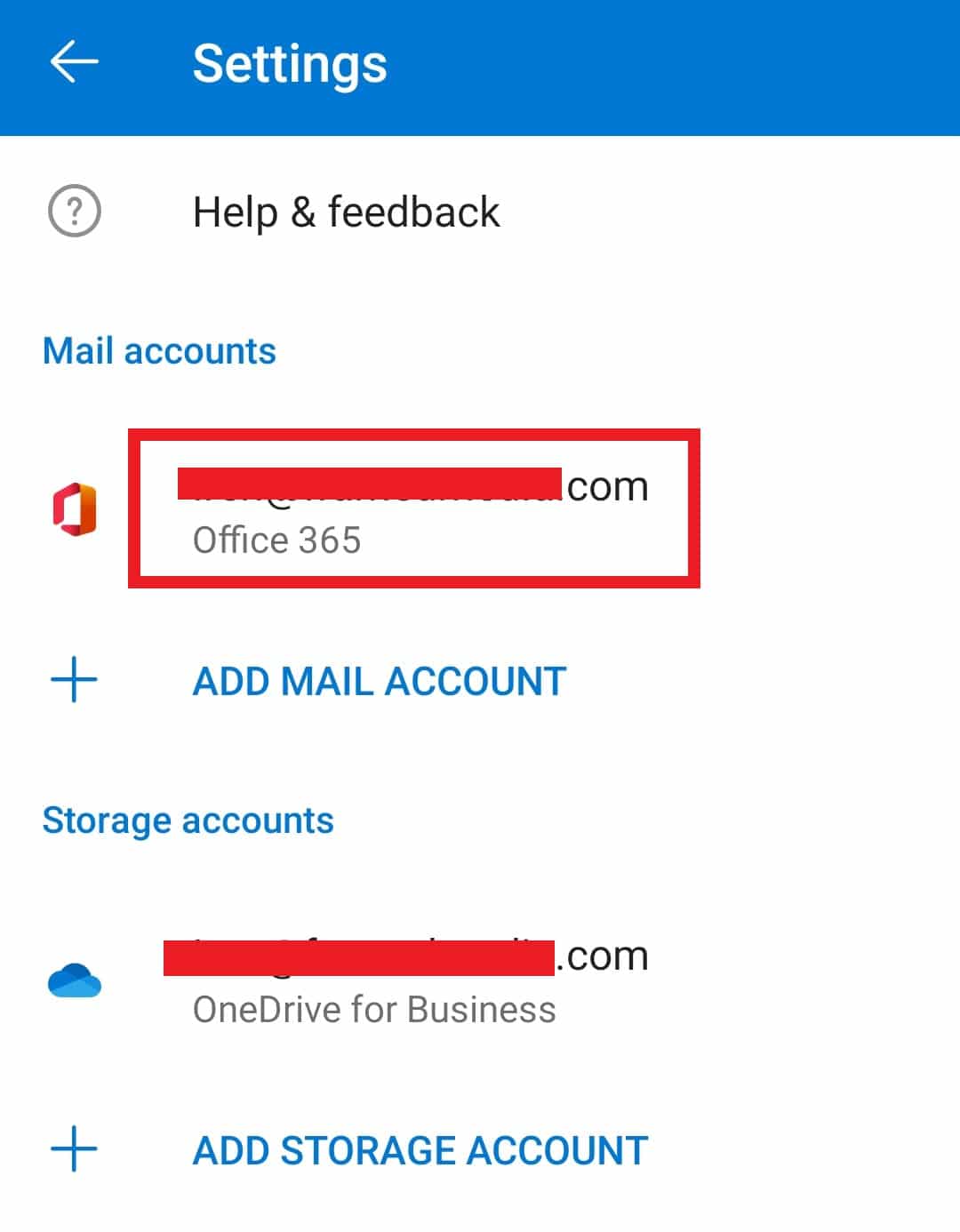 Tap on the account you want to remove/delete | 