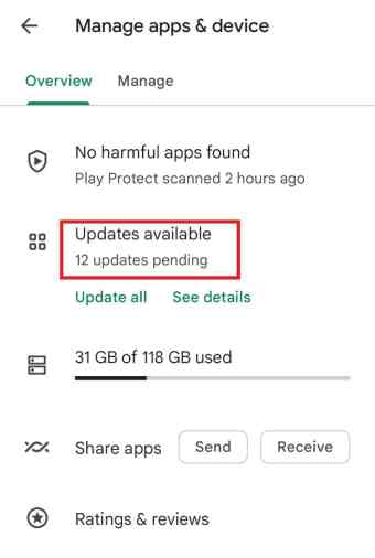 Open Updates available