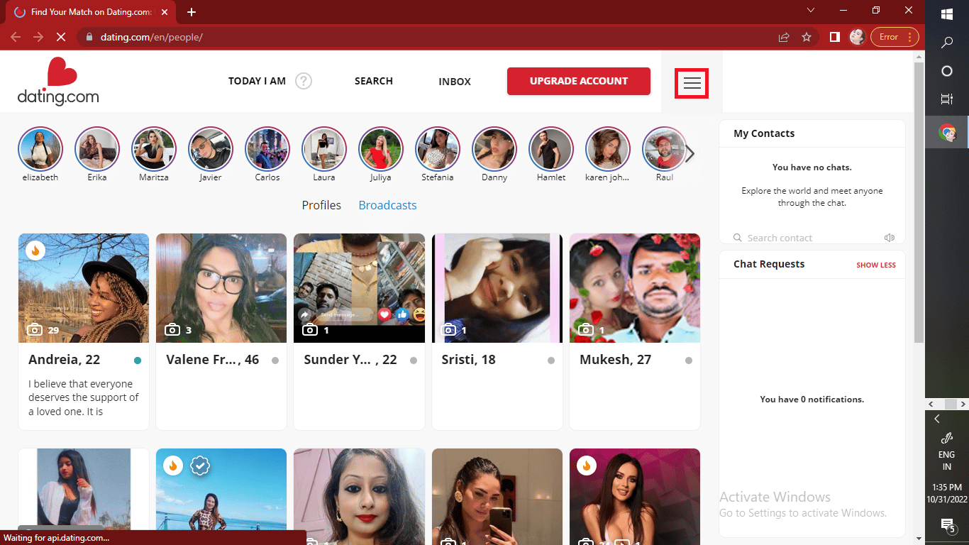 Click on the three horizontal lines at the topmost right of your profile. 