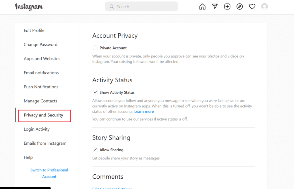 Open Privacy and Security | What is Instagram Back Up?